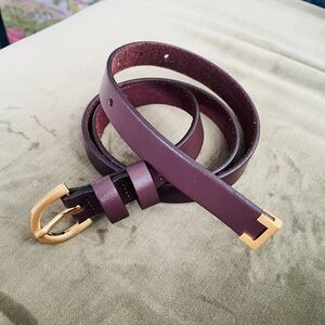 J. Crew Dark Brown Belt with Gold Buckle
